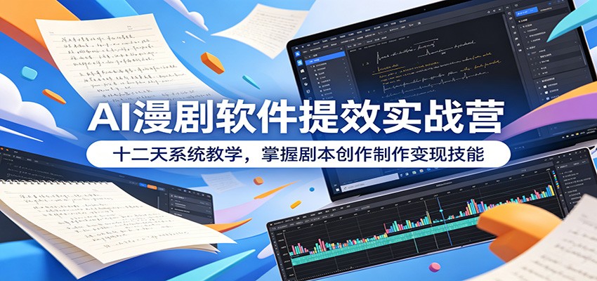 AI漫剧软件提效实战营：十二天系统教学，掌握剧本创作制作变现技能-快名资源网