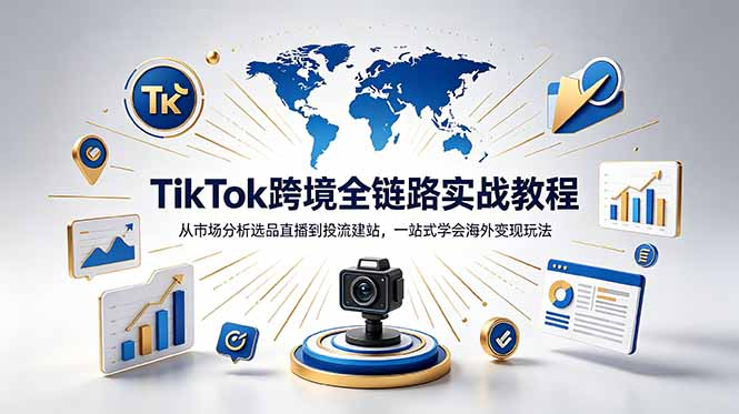 TikTok+独立站跨境基础全套教程，拆解平台盈利逻辑，新手从零跑通变现全流程-快名资源网