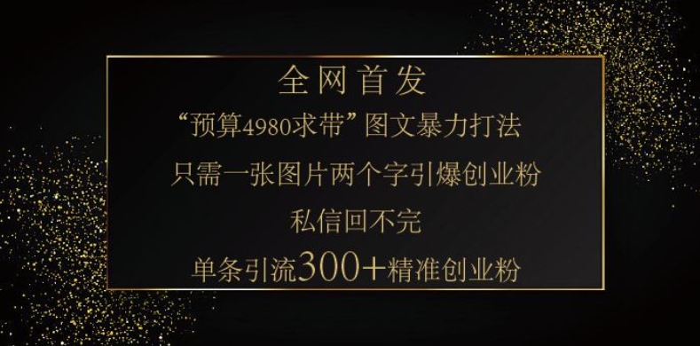 小红书神奇图片引流法，只需一张图，就能单条笔记凭借此方法，轻松引流 300 + 精准创业粉-快名资源网