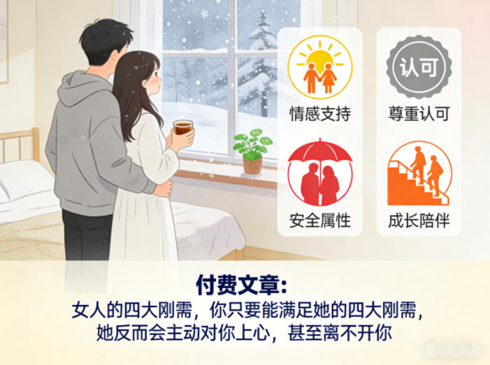 付费文章：女人的四大刚需，你只要能满足她的四大刚需，她反而会主动对你上心，甚至离不开你-快名资源网
