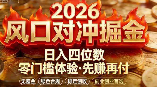 2026美金对冲套利，无赠金对冲策略保驾护航，低门槛易上手实操。单人单日收益2000+-快名资源网