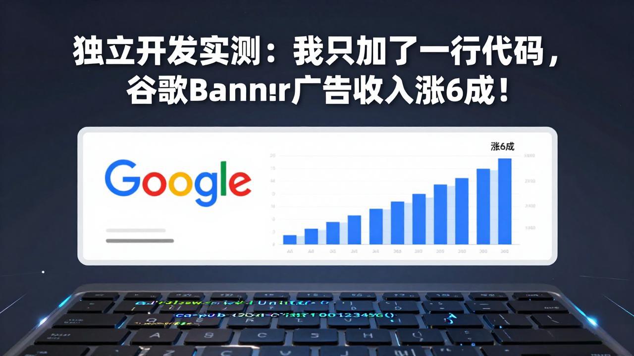 付费文章：独立开发实测：我只加了一行代码，谷歌Banner广告收入涨6成！-快名资源网