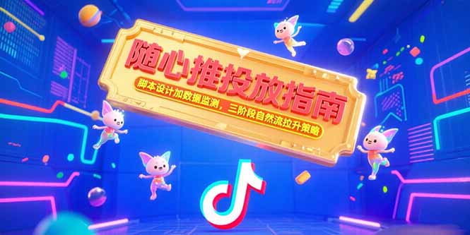 随心推投放指南，脚本设计加数据监测，三阶段自然流拉升策略-快名资源网