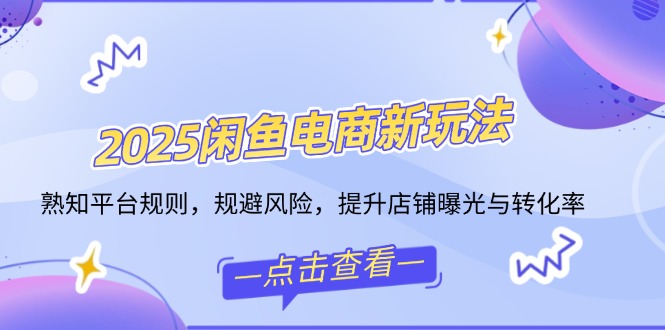 2025闲鱼电商新玩法，熟知平台规则，规避风险，提升店铺曝光与转化率-快名资源网