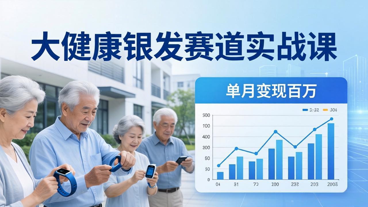 大健康银发赛道实战课：拆解视频号线索型 IP 单月变现百万逻辑，教你精准获客高效变现-快名资源网