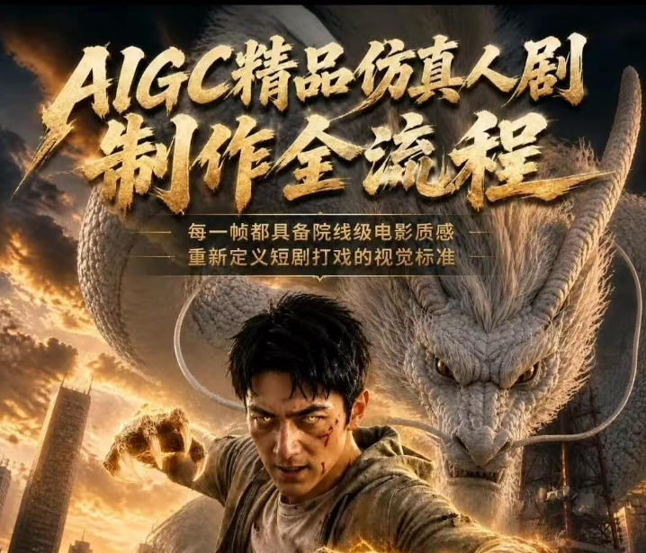AIGC精品仿真人剧豢龙人全流程制作解析2026，国风仿真人创作+打斗剧情+人设编排，一站式AI短剧入门-快名资源网