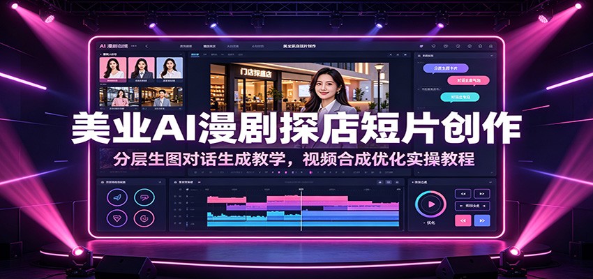 美业AI漫剧探店短片创作：分层生图对话生成教学，视频合成优化实操教程-青虫资源网
