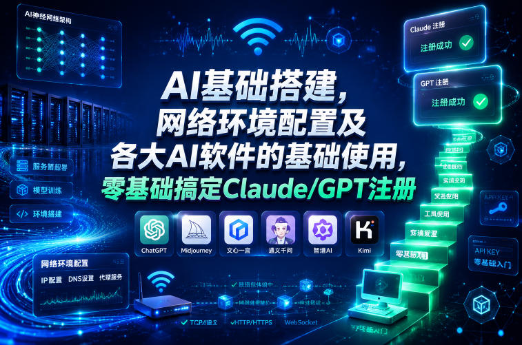 AI基础搭建，网络环境配置及各大AI软件的基础使用，零基础搞定Claude/GPT注册-快名资源网