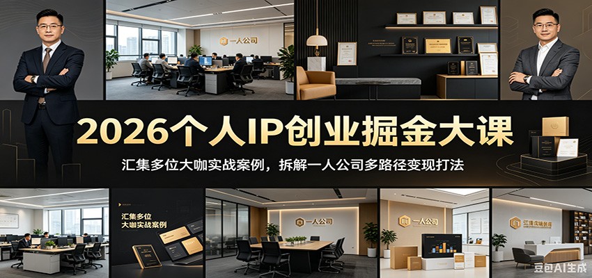 2026个人IP创业掘金大课：汇集多位大咖实战案例，拆解一人公司多路径变现打法-快名资源网
