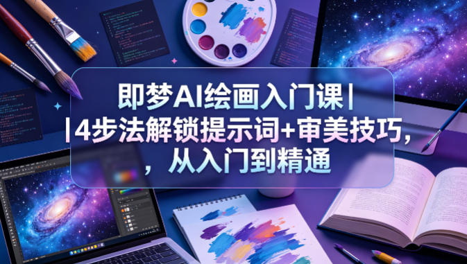 即梦AI绘画入门课｜4步法解锁提示词+审美技巧，从入门到精通-青虫资源网
