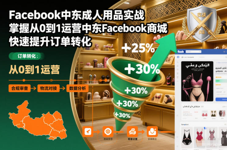 Facebook中东成人用品实战，掌握从0到1运营中东Facebook商城，快速提升订单转化-快名资源网