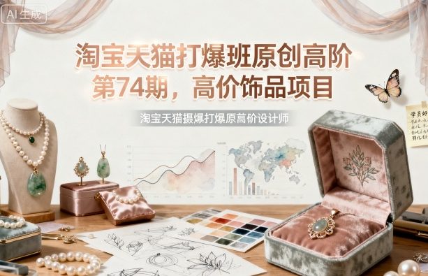 淘宝天猫打爆班原创高阶第74期，高价饰品项目-快名资源网
