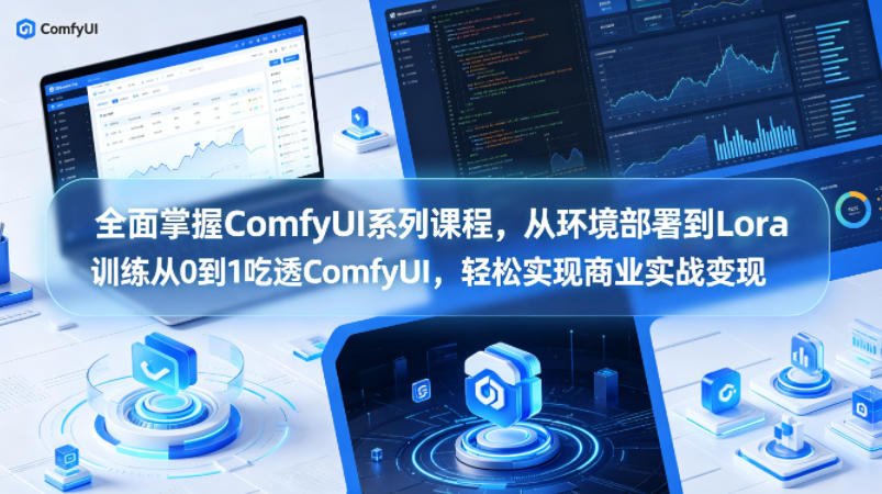 全面掌握ComfyUI系列课程，从环境部署到Lora训练从0到1吃透ComfyUI，轻松实现商业实战变现-快名资源网