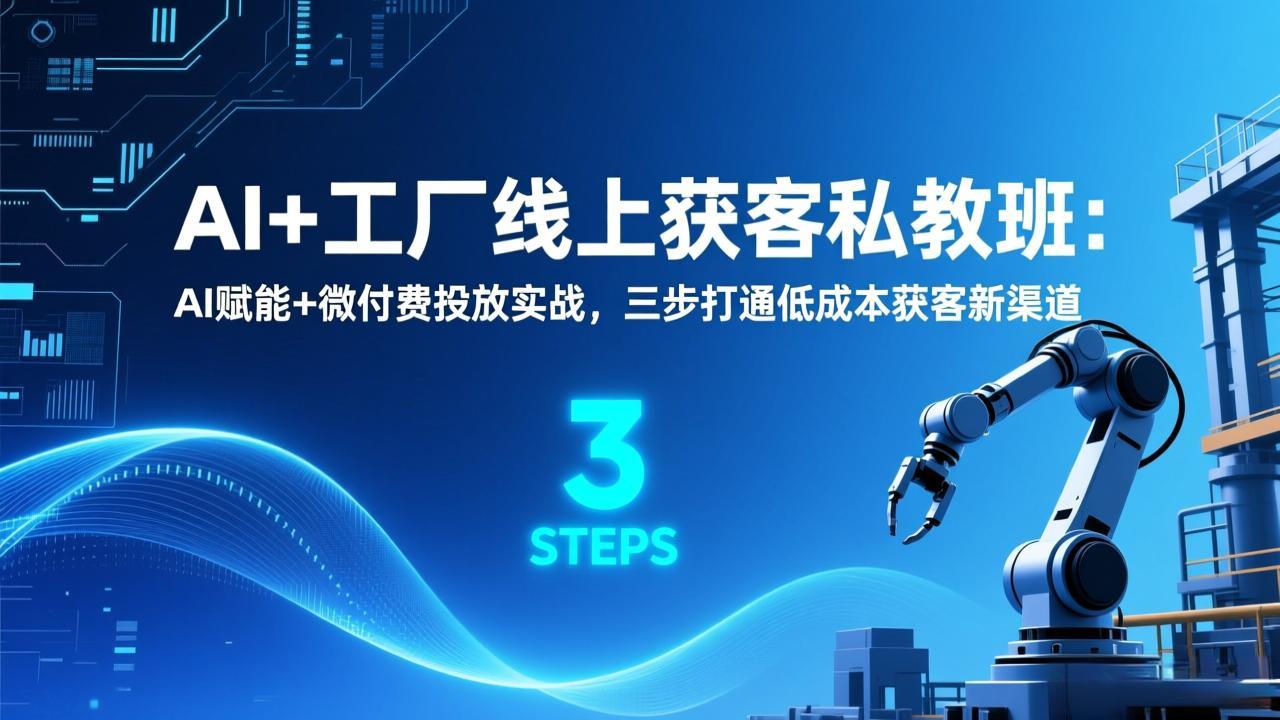 AI+工厂线上获客私教班：AI赋能+微付费投放实战，三步打通低成本获客新渠道-快名资源网