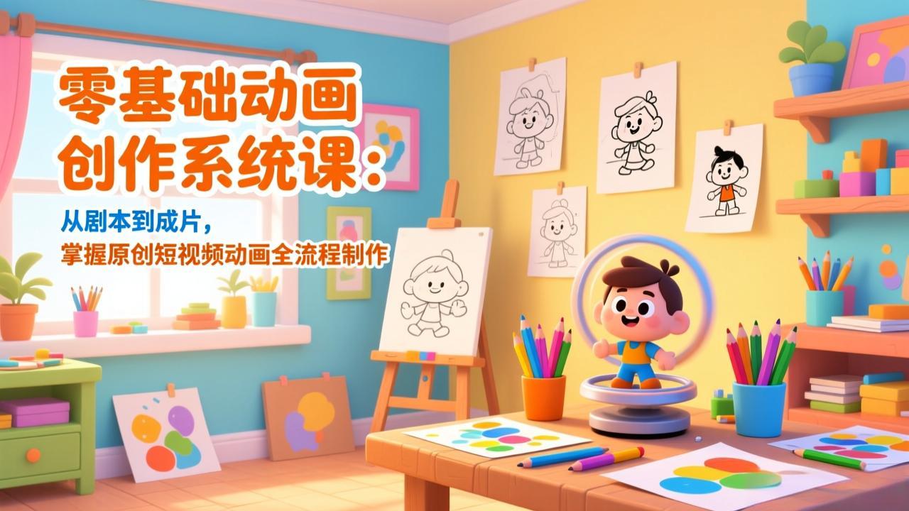 零基础动画创作系统课：从剧本到成片，掌握原创短视频动画全流程制作-快名资源网