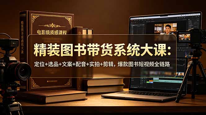 精装图书带货系统大课：定位+选品+文案+配音+实拍+剪辑，爆款图书短视频全链路-快名资源网