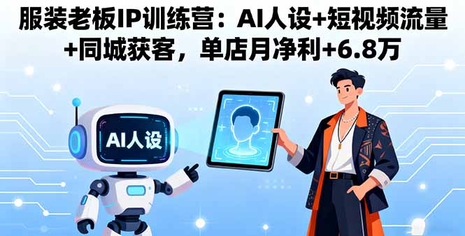 服装老板IP训练营：AI人设+短视频流量+同城获客，单店月净利+6.8万-青虫资源网