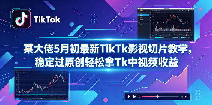 某大佬5月初最新TikTk影视切片教学，稳定过原创轻松拿Tk中视频收益-青虫资源网