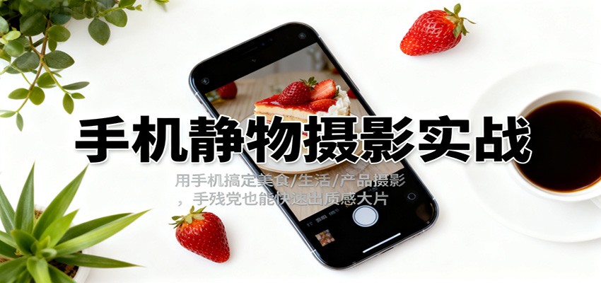 手机静物摄影实战，用手机搞定美食/生活/产品摄影，手残党也能快速出质感大片-快名资源网