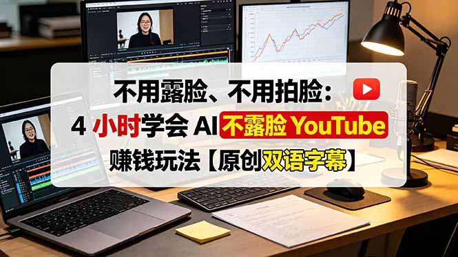 不用露脸、不用拍脸：4 小时学会 AI 不露脸 YouTube 赚钱玩法【原创双语字幕】-青虫资源网