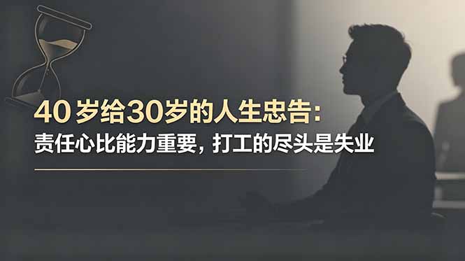 付费文章：40岁给30岁的人生忠告：责任心比能力重要，打工的尽头是失业-快名资源网
