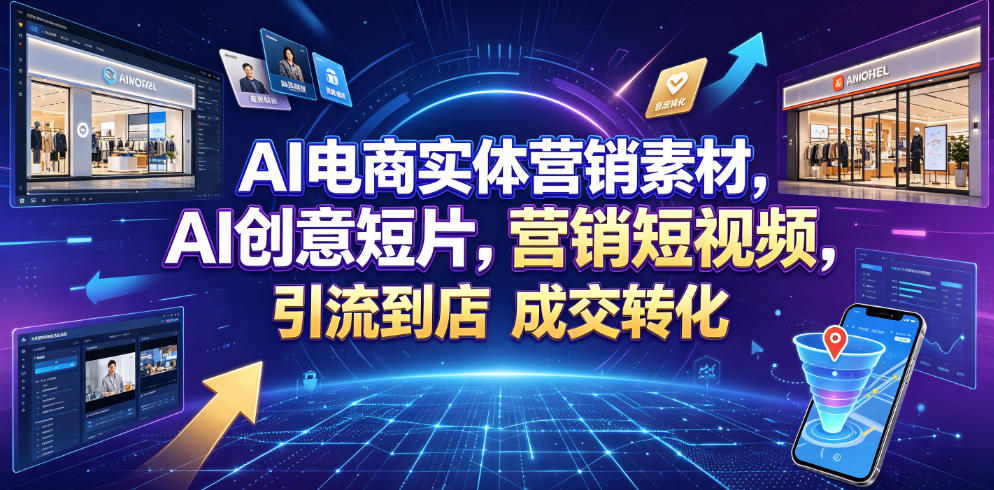 AI电商实体营销素材，AI创意短片，高效打造营销短视频，轻松引流到店，稳定提升门店客流与成交转化-青虫资源网