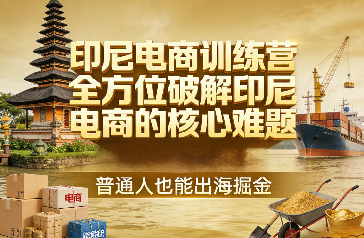 印尼电商训练营，全方位破解印尼电商的核心难题，普通人也能出海掘金-快名资源网