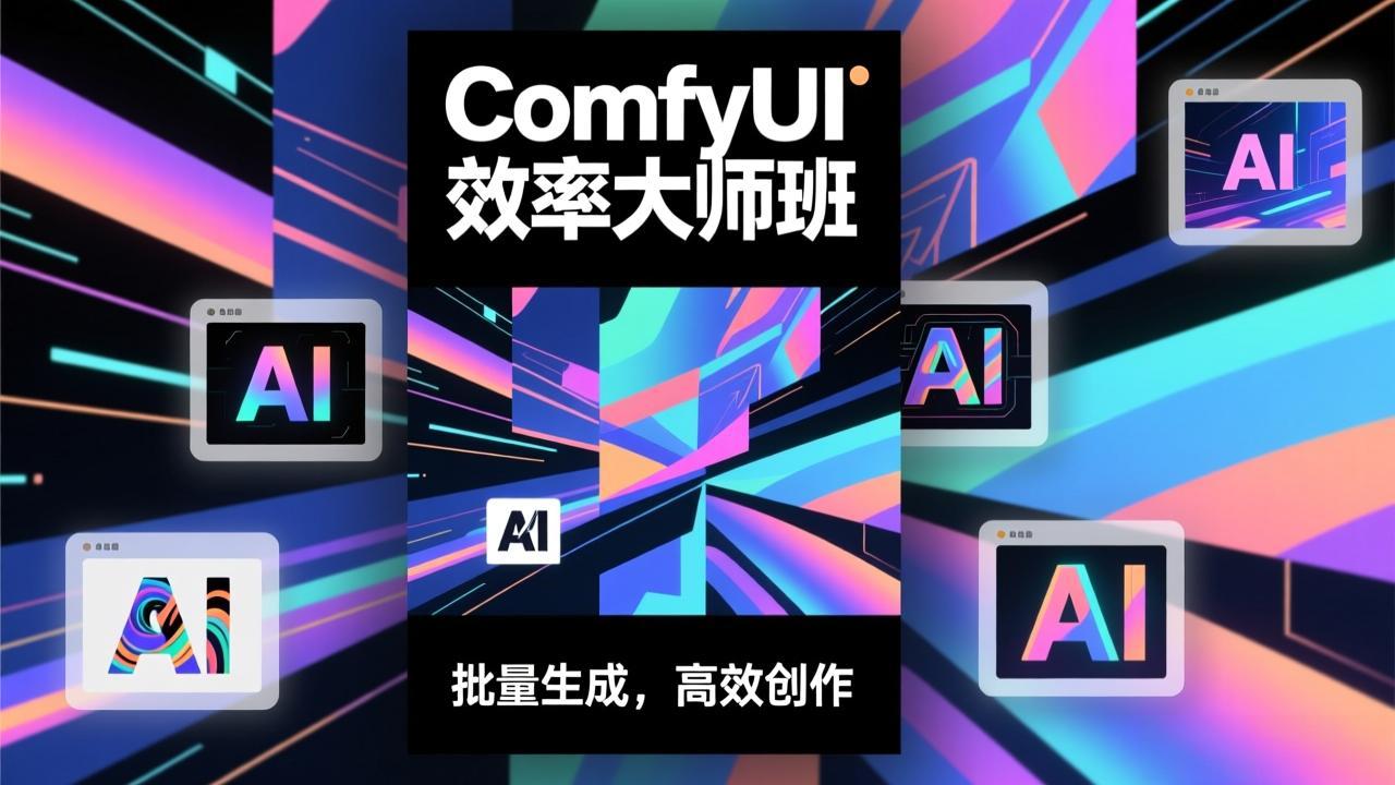 ComfyUI效率大师班：工作流搭建，批量生成，将个人AI出图效率提升5-10倍，月接单收入1-3万-快名资源网