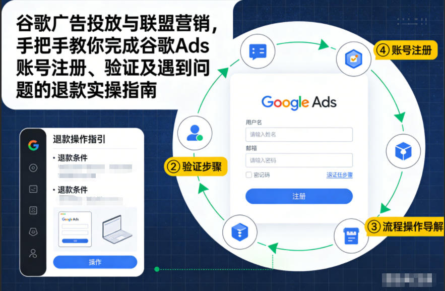 谷歌广告投放与联盟营销，手把手教你完成谷歌Ads账号注册、验证及遇到问题的退款实操指南-快名资源网