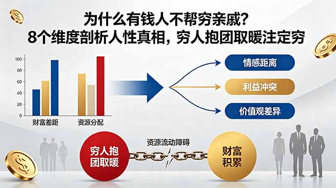 付费文章：为什么有钱人不帮穷亲戚？8个维度剖析人性真相，穷人抱团取暖注定穷-快名资源网