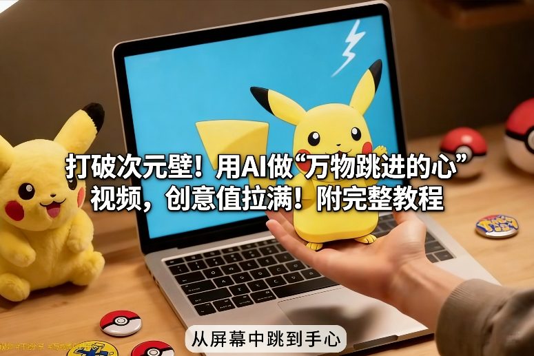 打破次元壁！用AI做【万物跳进手心】视频，创意值拉满！附完整教程-快名资源网