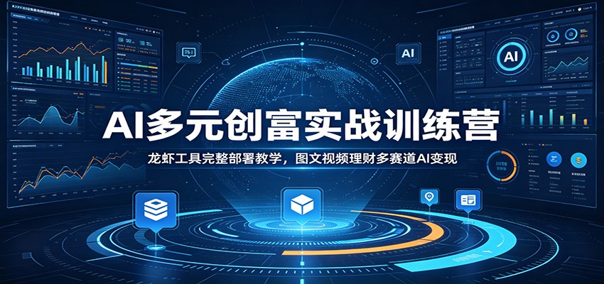 AI多元创富实战训练营：龙虾工具完整部署教学，图文视频理财多赛道AI变现-快名资源网