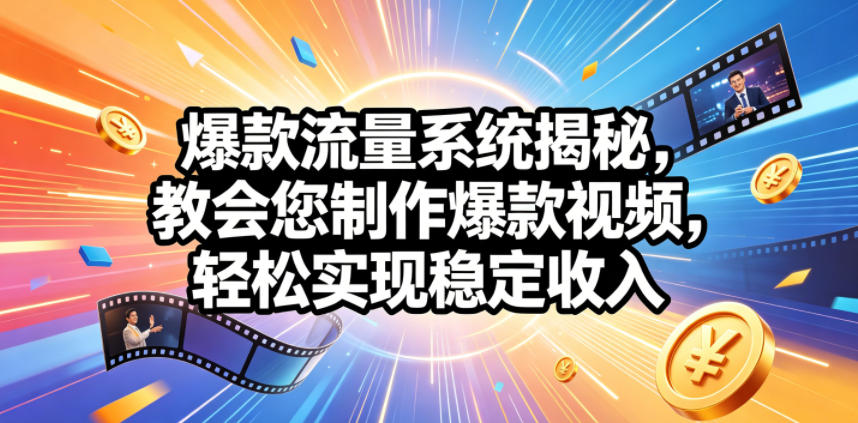 爆款流量系统揭秘，教会您制作爆款视频，轻松实现稳定收入【原创双语字幕】-快名资源网