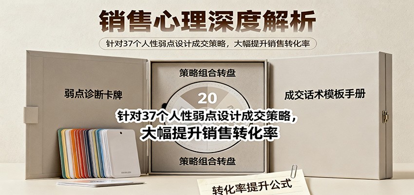 销售心理深度解析：针对37个人性弱点设计成交策略，大幅提升销售转化率！-快名资源网