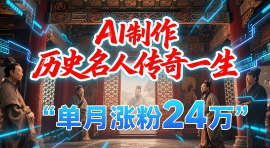 暴力起号！用AI制作历史名人传奇一生，单月涨粉24W，涨粉+变现赛道黑马来了-快名资源网