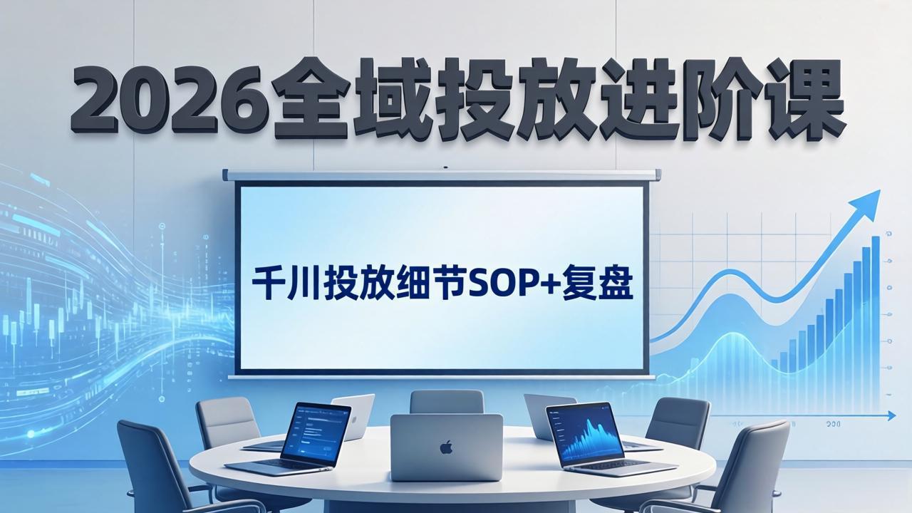 2026全域投放进阶课：杭州线下3天实战，千川投放细节SOP+复盘，撬动自然流量-快名资源网