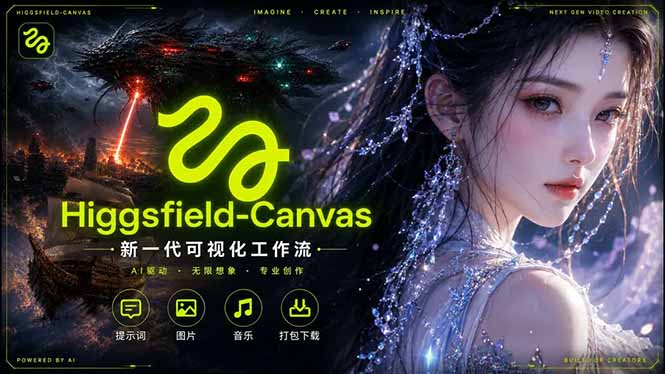Higgsfield Canvas AI视频制作详解，节点式工作流搭建，重构新式视频创作完整教程-快名资源网