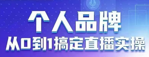 个人品牌：从0到1搞定直播实操，用直播为你的个人品牌赋能，六大实操板块，放大个人影响力-快名资源网