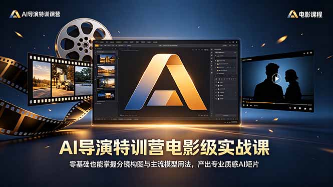 AI导演特训营电影级实战课，零基础也能掌握分镜构图与主流模型用法，产出专业质感AI短片-快名资源网