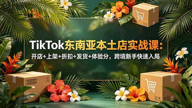 TikTok东南亚本土店实战课：开店+上架+折扣+发货+体验分，跨境新手快速入局-快名资源网