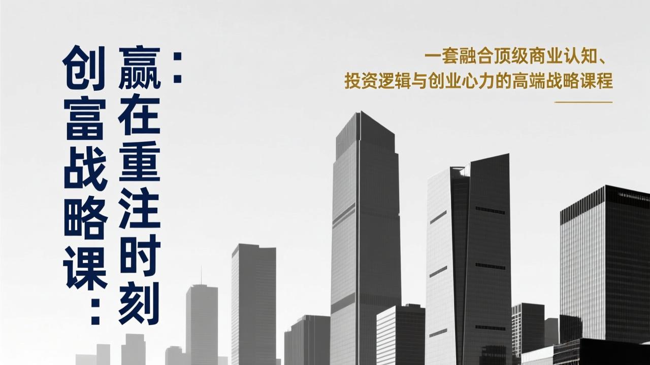 《创富战略课：赢在重注时刻》一套融合顶级商业认知、投资逻辑与创业心力的高端战略课程-快名资源网