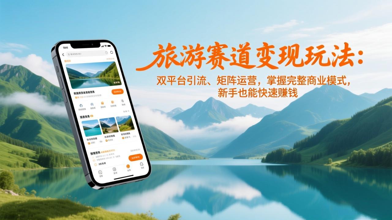 旅游赛道变现玩法：双平台引流、矩阵运营，掌握完整商业模式，新手也能快速赚钱-快名资源网
