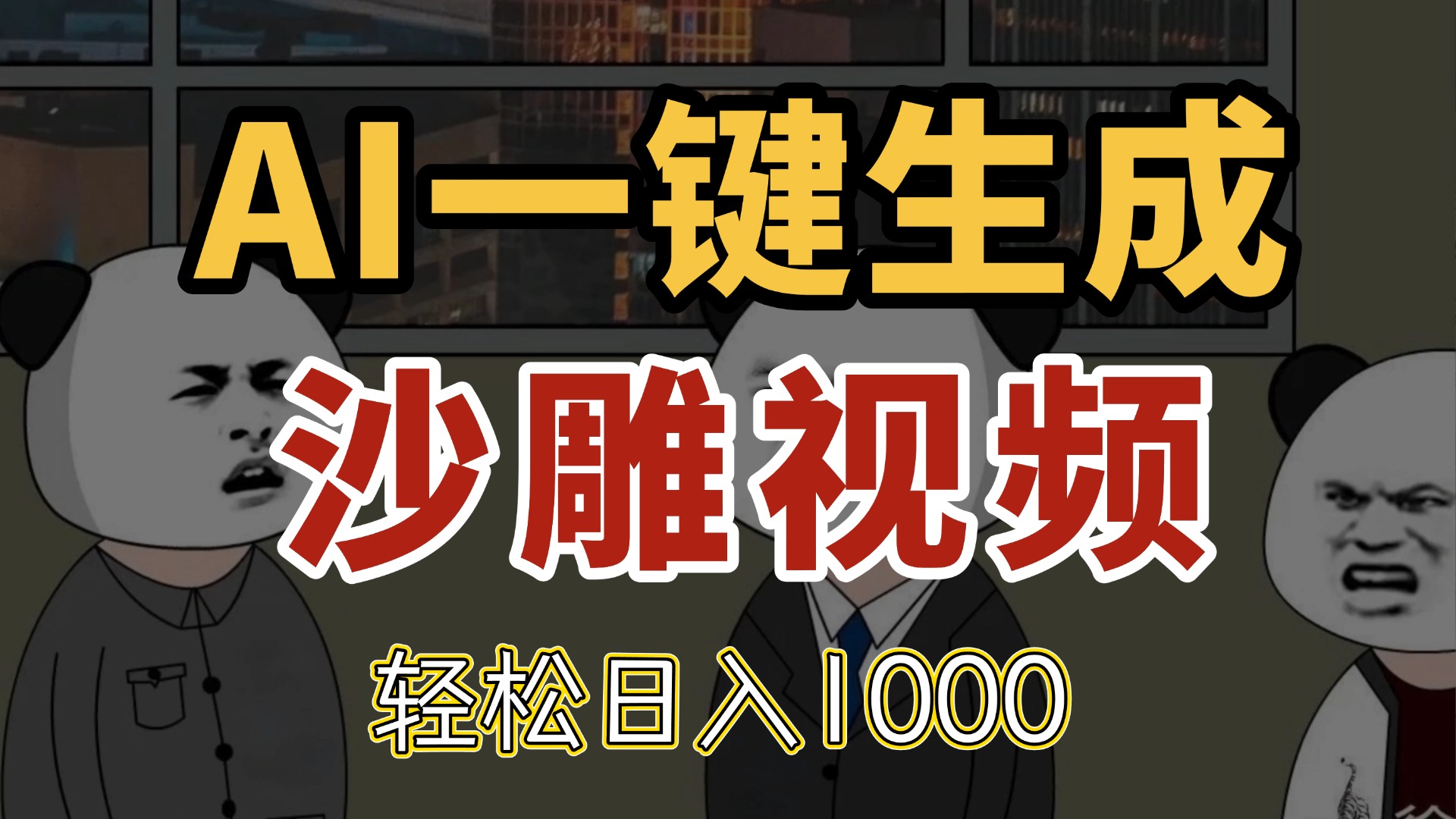 AI一键生成沙雕视频，一条视频千万播放，轻松日入1000-快名资源网