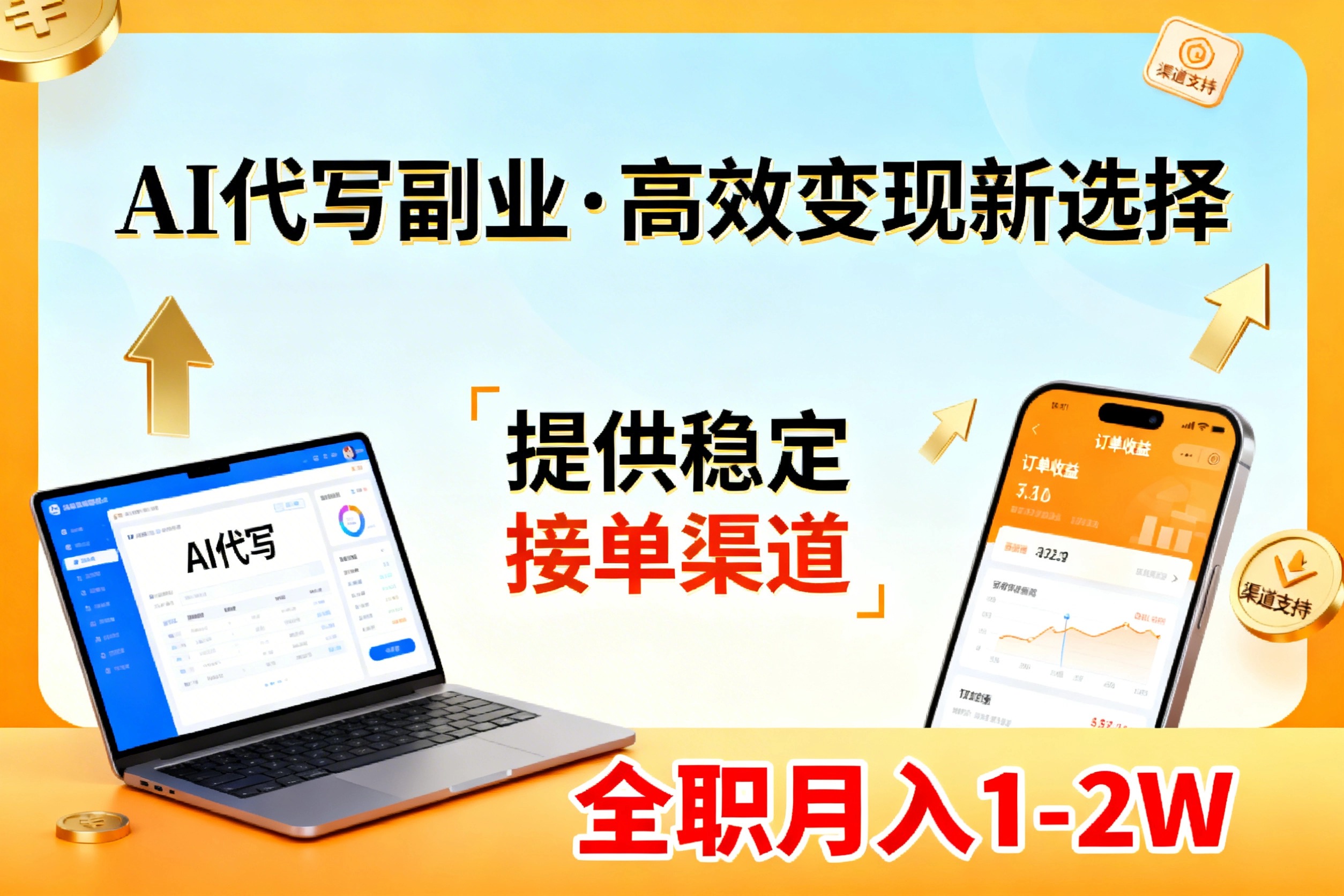 AI代写副业，高效变现，提供渠道，永不失业副业兼职 全职月入1-2W【SOP手册】-快名资源网