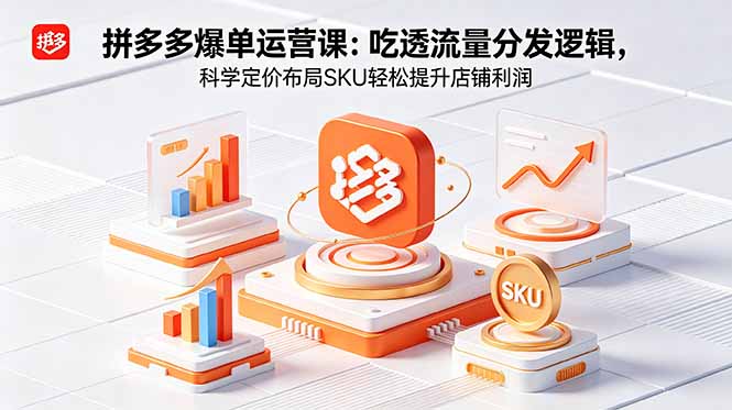 拼多多爆单运营实战课：吃透流量分发逻辑，科学定价布局SKU轻松提升店铺利润-快名资源网