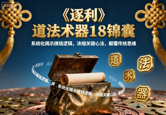 《逐利》道法术器18锦囊，系统化揭示搞钱逻辑，浓缩关键心法，颠覆传统思维(更新)-青虫资源网