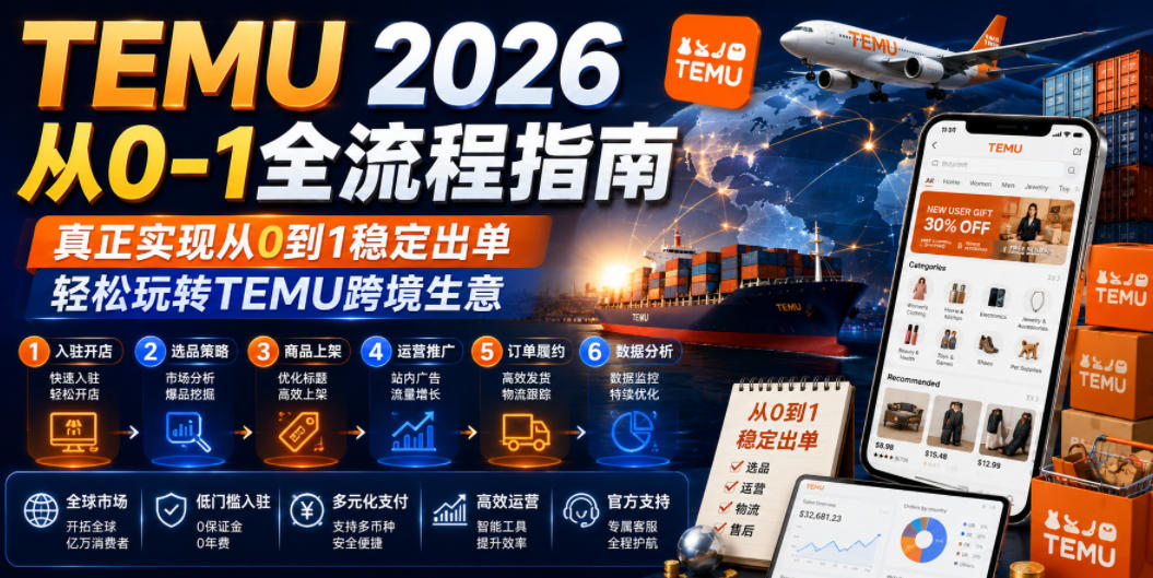 TEMU 2026从0-1全流程指南，真正实现从0到1稳定出单，轻松玩转TEMU跨境生意-快名资源网