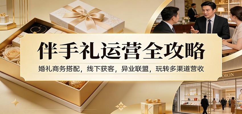 伴手礼运营全攻略：婚礼商务搭配，线下获客，异业联盟，玩转多渠道营收-快名资源网