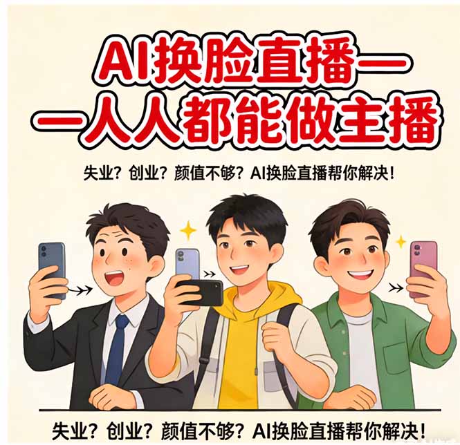 AI换脸直播，人人都能做主播-快名资源网