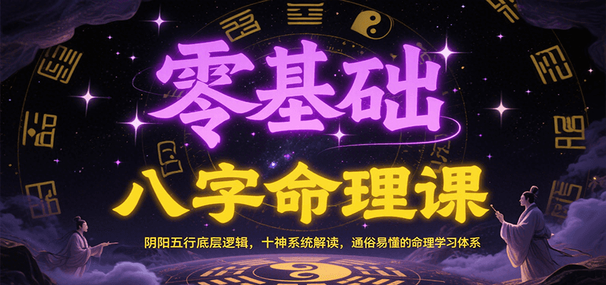 零基础八字命理课：阴阳五行底层逻辑，十神系统解读，通俗易懂的命理学习体系-快名资源网